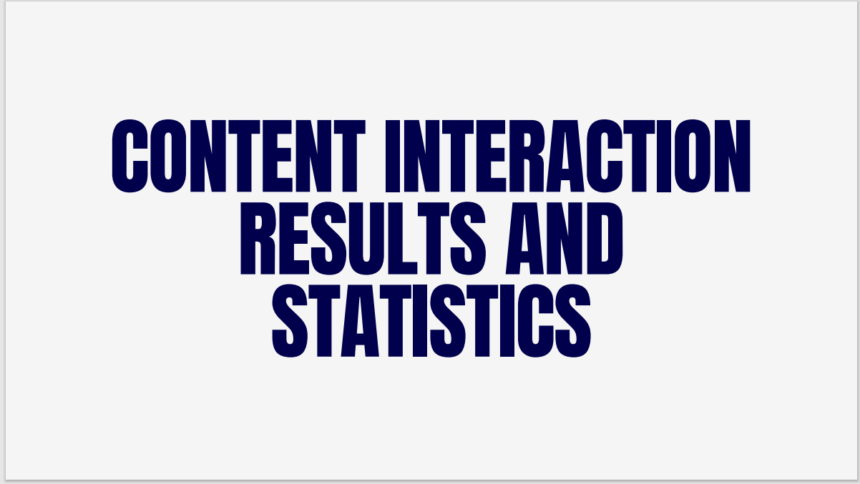 content interaction results and statistics